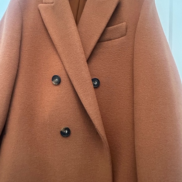 Vince Double-Breasted Rust Coat - Picture 2 of 6